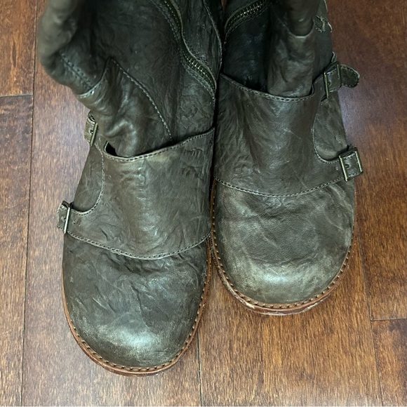 Gee Wawa Anthropologie Whimsigoth Green-ish Brown Monk Strap Boots, Size 10 - Picture 6 of 16